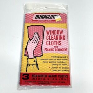 Vintage Miracloth Reusable Cloths‎ Window Cleaning Towels 3 Pack New Old Stock